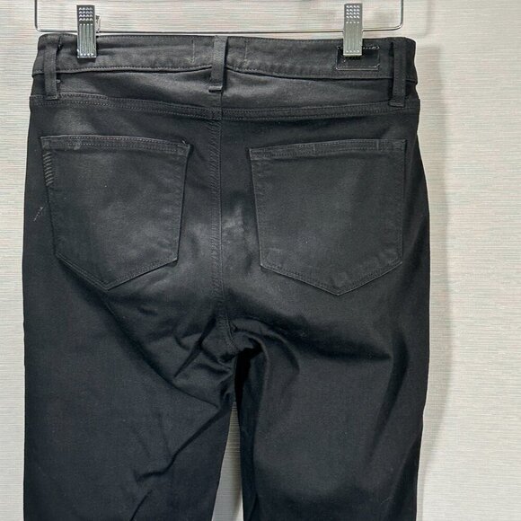 Paige Jeans Womens 27 Hoxton Ankle Black Cotton Stretch Pockets Raw Hem - Picture 7 of 11